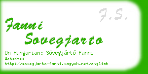 fanni sovegjarto business card