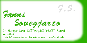 fanni sovegjarto business card